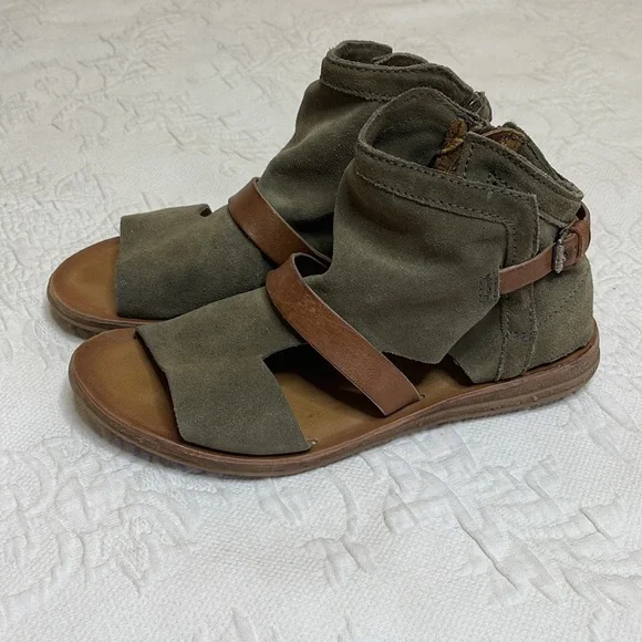 Miz Mooz Finney Gladiator Sandals Flats Shoes Green Suede Leather 40 US 9.5 - Picture 4 of 9